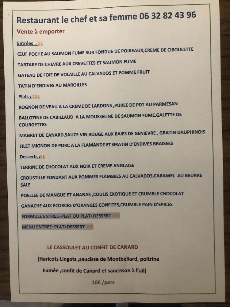 Le Chef et sa Femme - Menu Image 2